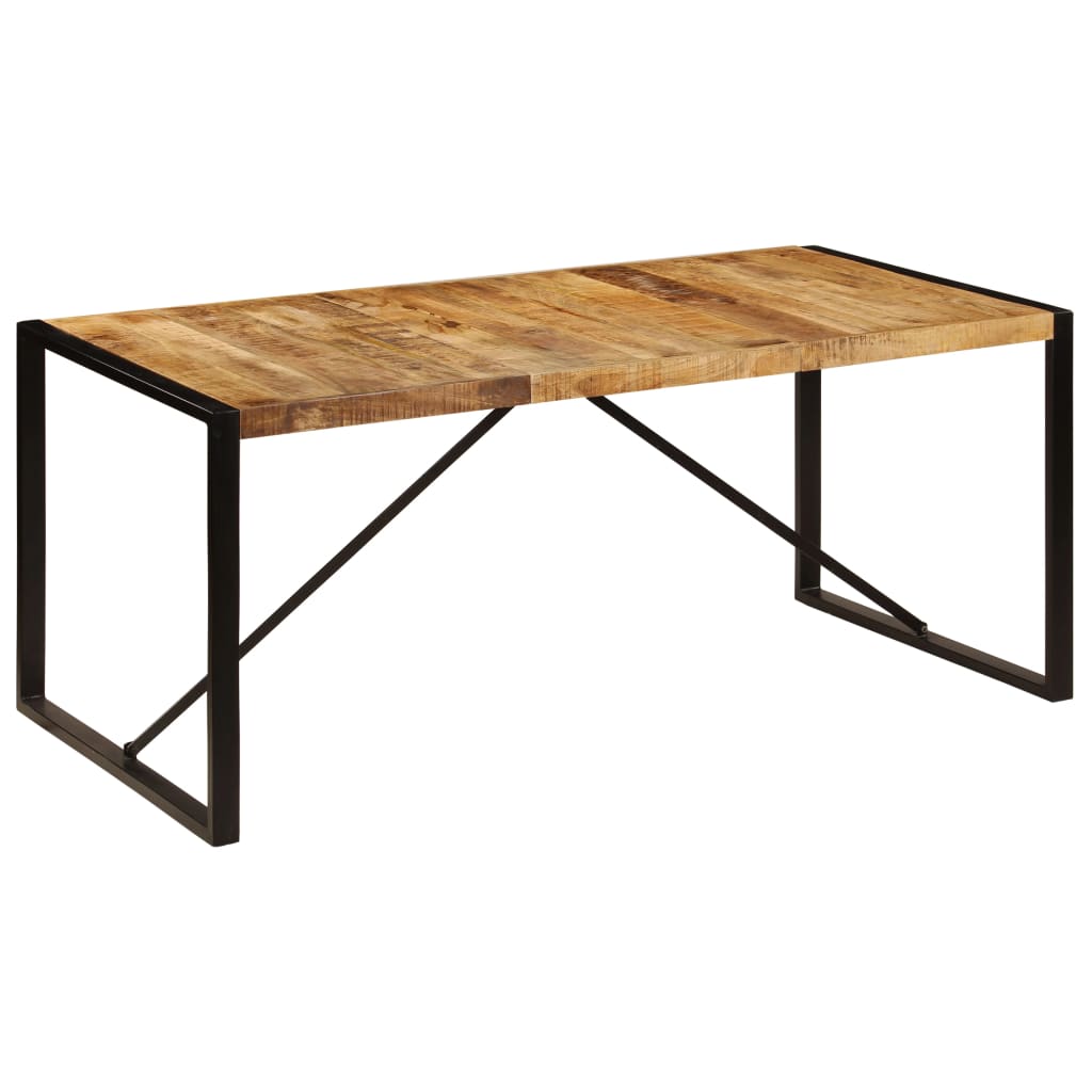 Mesa de jantar madeira de mangueira maciça áspera 180 cm - Image 10