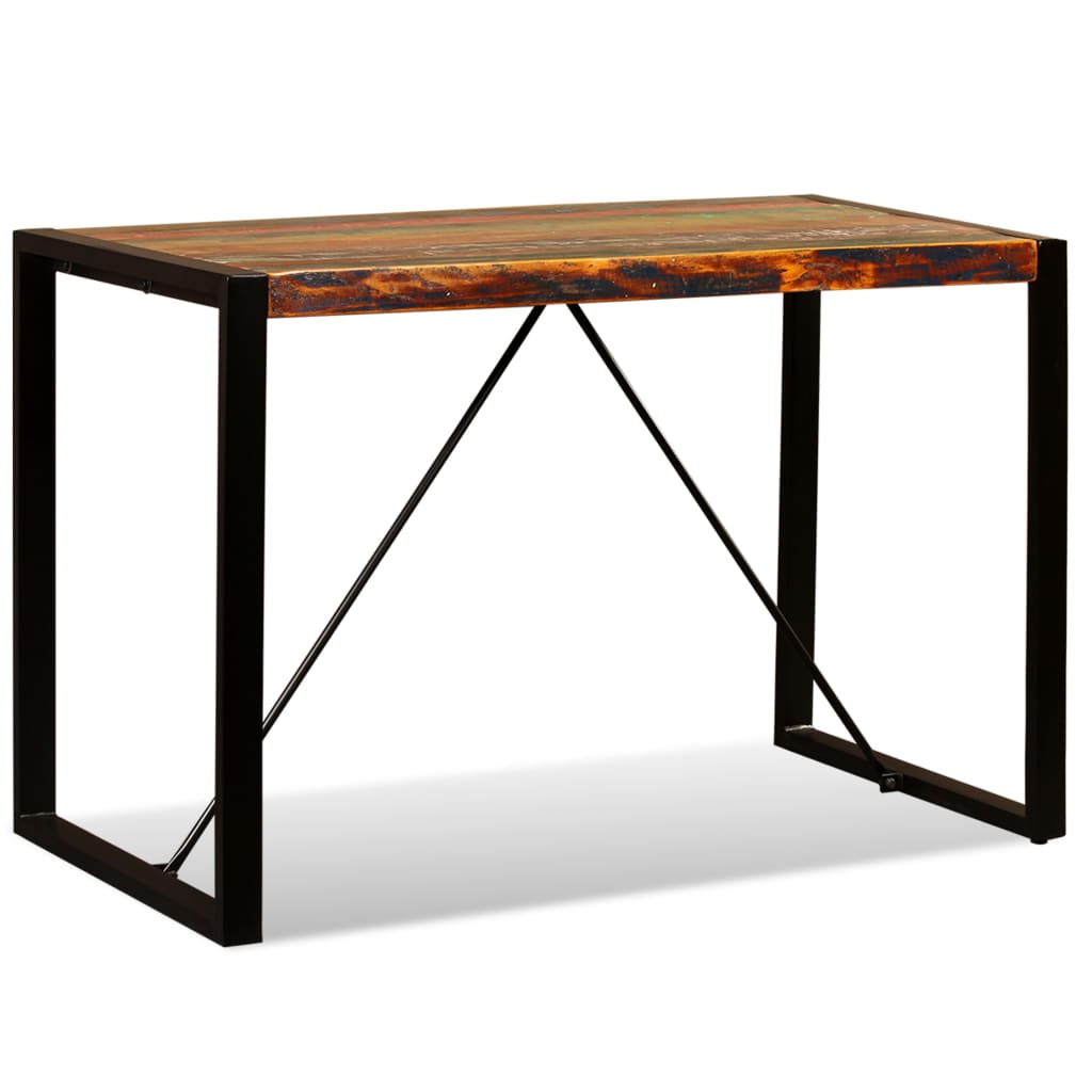 Mesa de jantar madeira reciclada maciça 120 cm - Image 2
