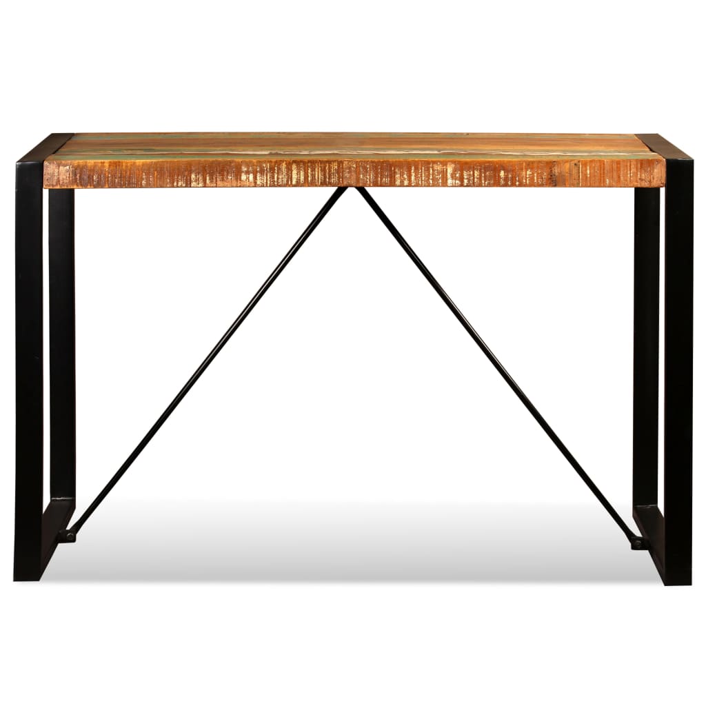 Mesa de jantar madeira reciclada maciça 120 cm - Image 8