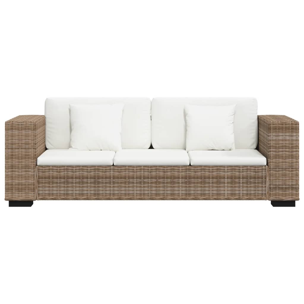 Conjunto sofás de 2 + 3 lugares, vime genuíno - Image 5
