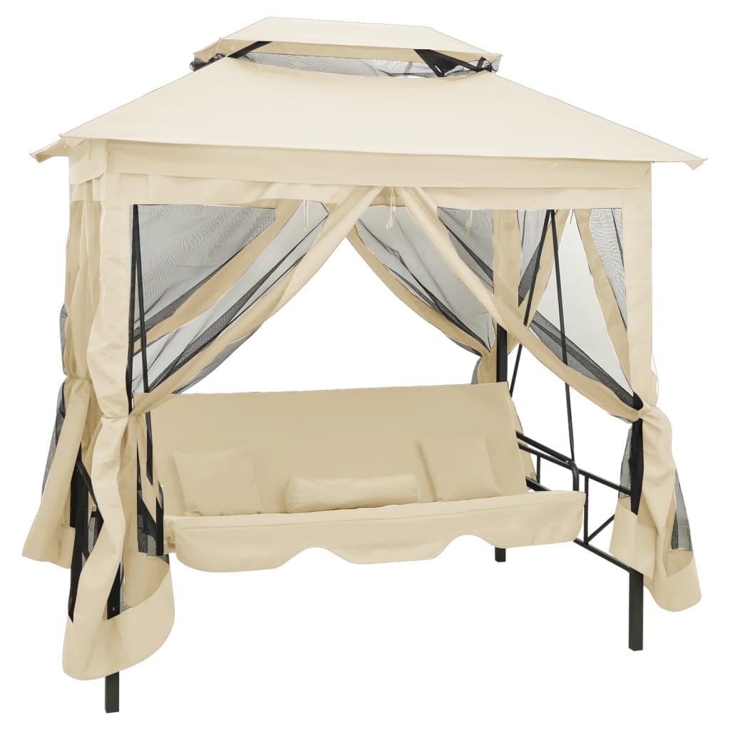 Gazebo com baloiço conversível branco nata