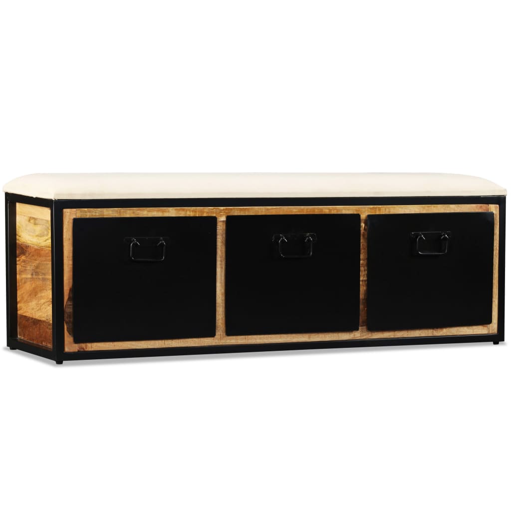 Banco armazenamento com 3 gavetas mangueira maciça 120x30x40cm - Image 2