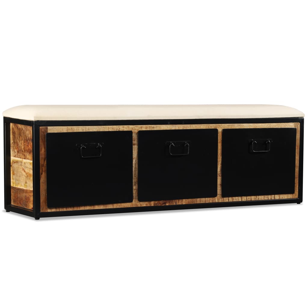 Banco armazenamento com 3 gavetas mangueira maciça 120x30x40cm - Image 3