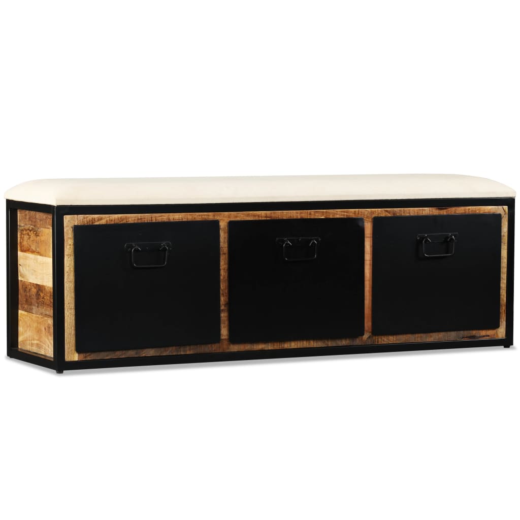 Banco armazenamento com 3 gavetas mangueira maciça 120x30x40cm - Image 4