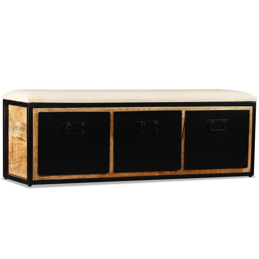 Banco armazenamento com 3 gavetas mangueira maciça 120x30x40cm - Image 5