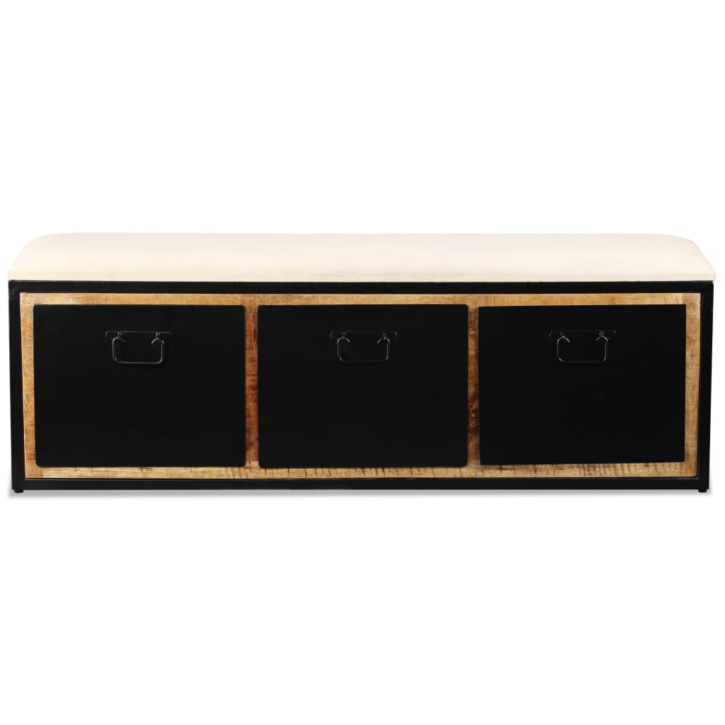 Banco armazenamento com 3 gavetas mangueira maciça 120x30x40cm - Image 6
