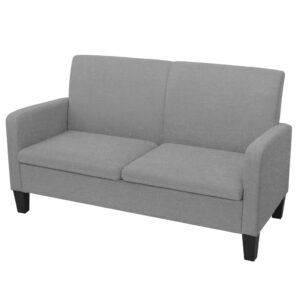 Sofá de 2 lugares 135x65x76 cm cinzento claro