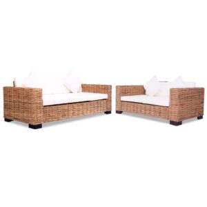 Conjunto de sofás 15 pcs vime genuíno