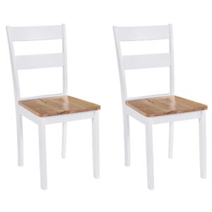 Cadeiras de jantar 2 pcs madeira de seringueira maciça branco