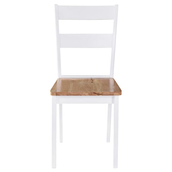 Cadeiras de jantar 2 pcs madeira de seringueira maciça branco - Image 2