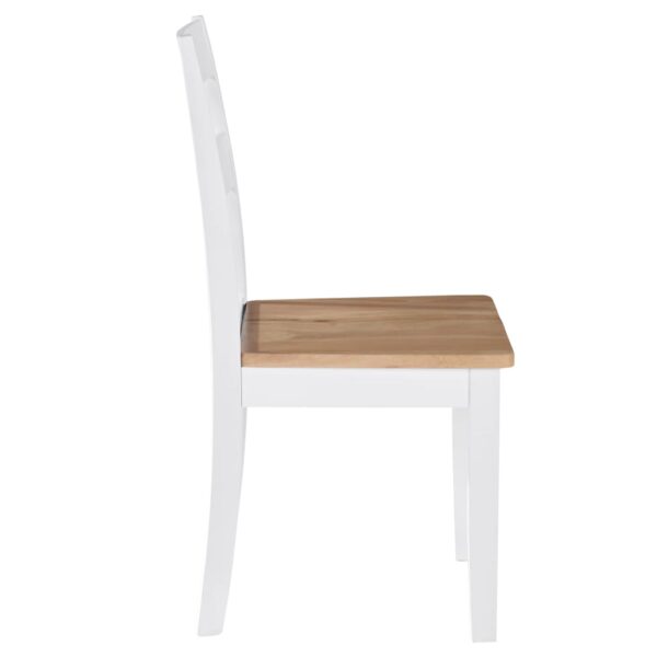 Cadeiras de jantar 2 pcs madeira de seringueira maciça branco - Image 4