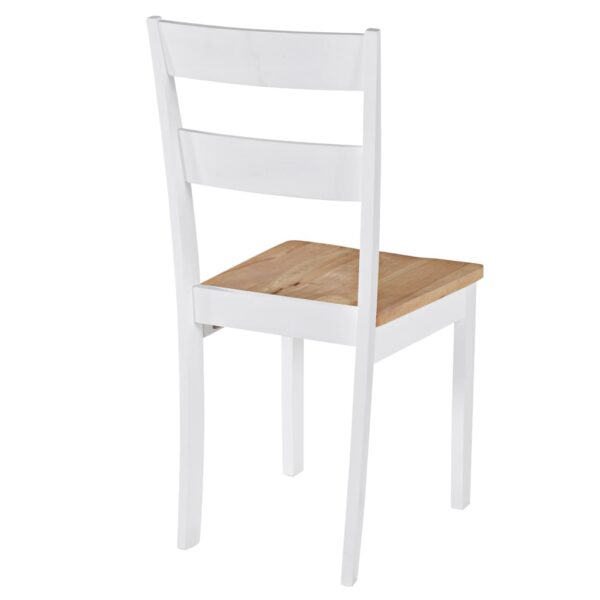 Cadeiras de jantar 2 pcs madeira de seringueira maciça branco - Image 5