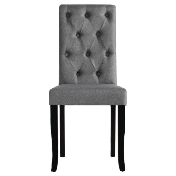Cadeiras de jantar 4 pcs tecido cinzento-escuro - Image 3