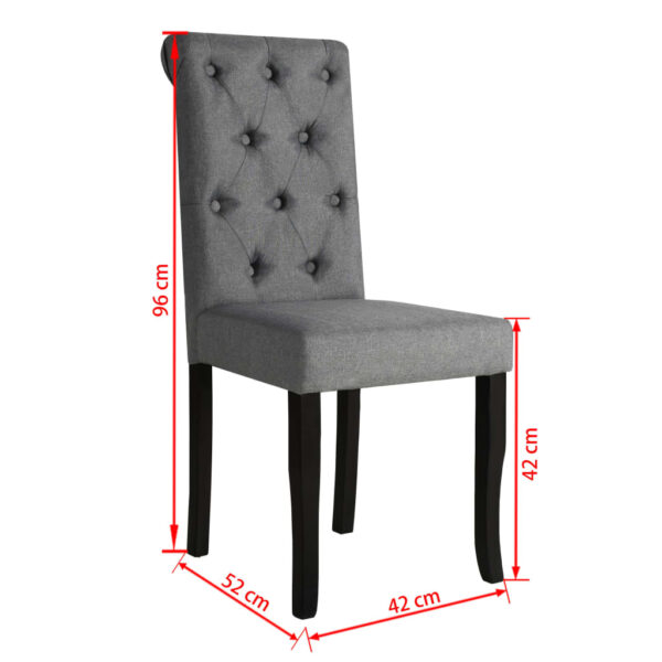 Cadeiras de jantar 4 pcs tecido cinzento-escuro - Image 7