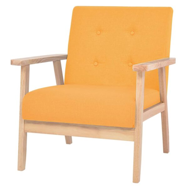 Conjunto de sofás 2 pcs tecido amarelo - Image 4