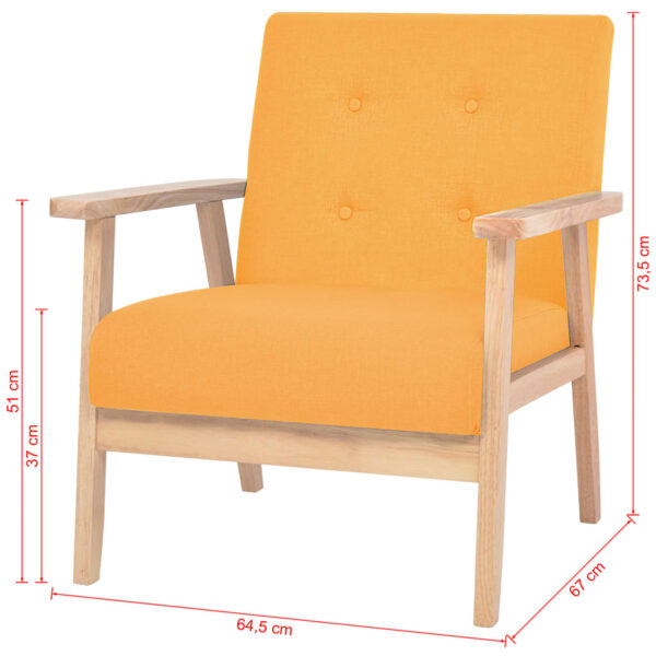 Conjunto de sofás 2 pcs tecido amarelo - Image 9