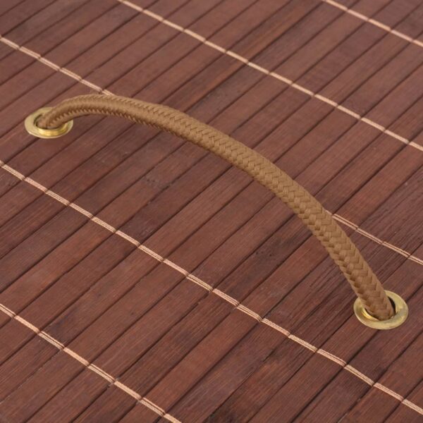 Cesto oval para roupa suja bambu castanho - Image 5