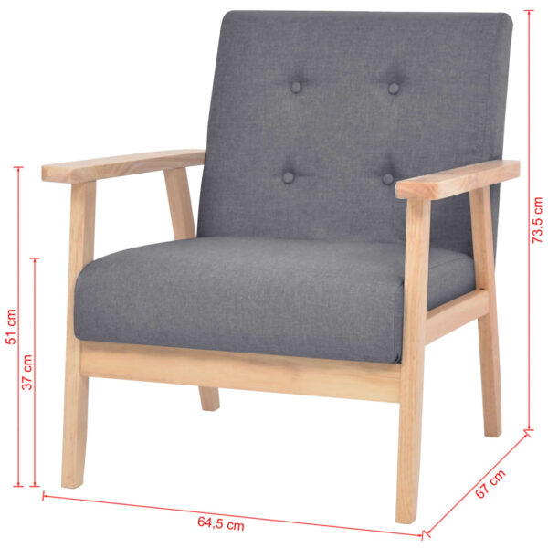 Conjunto de sofás 2 pcs tecido cinzento escuro - Image 10