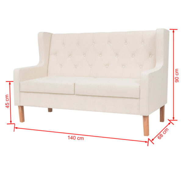 Conjunto de sofás 2 pcs tecido branco nata - Image 11