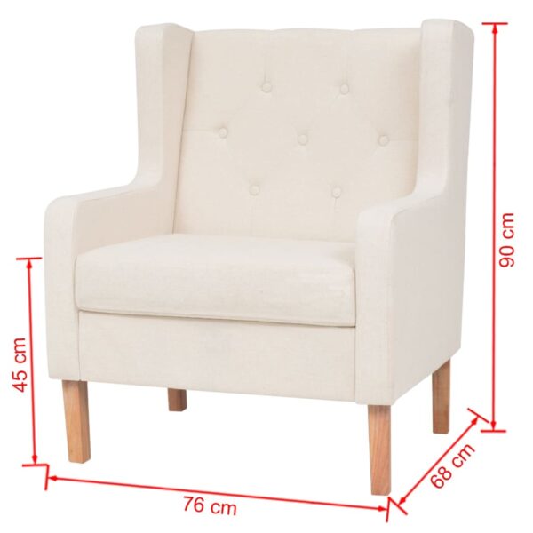 Conjunto de sofás 2 pcs tecido branco nata - Image 12
