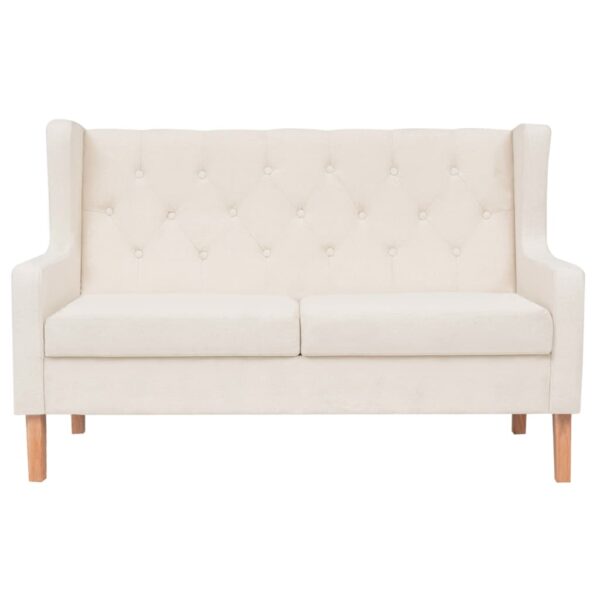 Conjunto de sofás 2 pcs tecido branco nata - Image 3