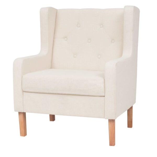 Conjunto de sofás 2 pcs tecido branco nata - Image 5