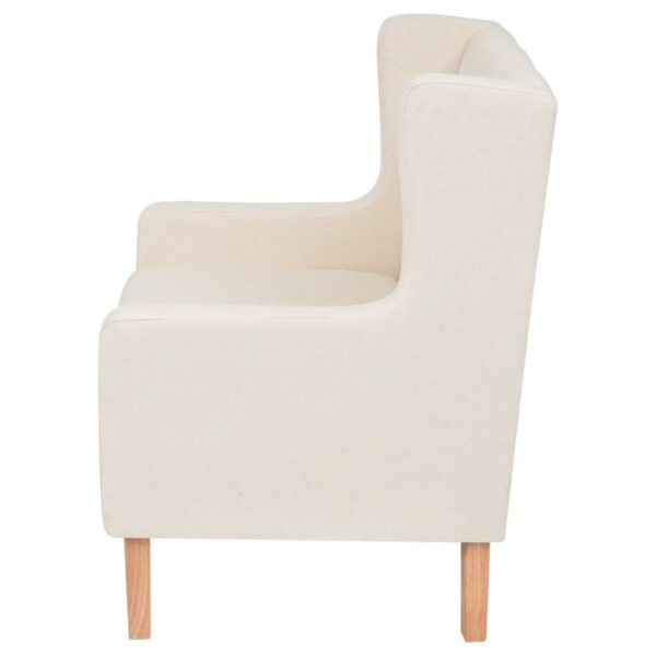 Conjunto de sofás 2 pcs tecido branco nata - Image 7