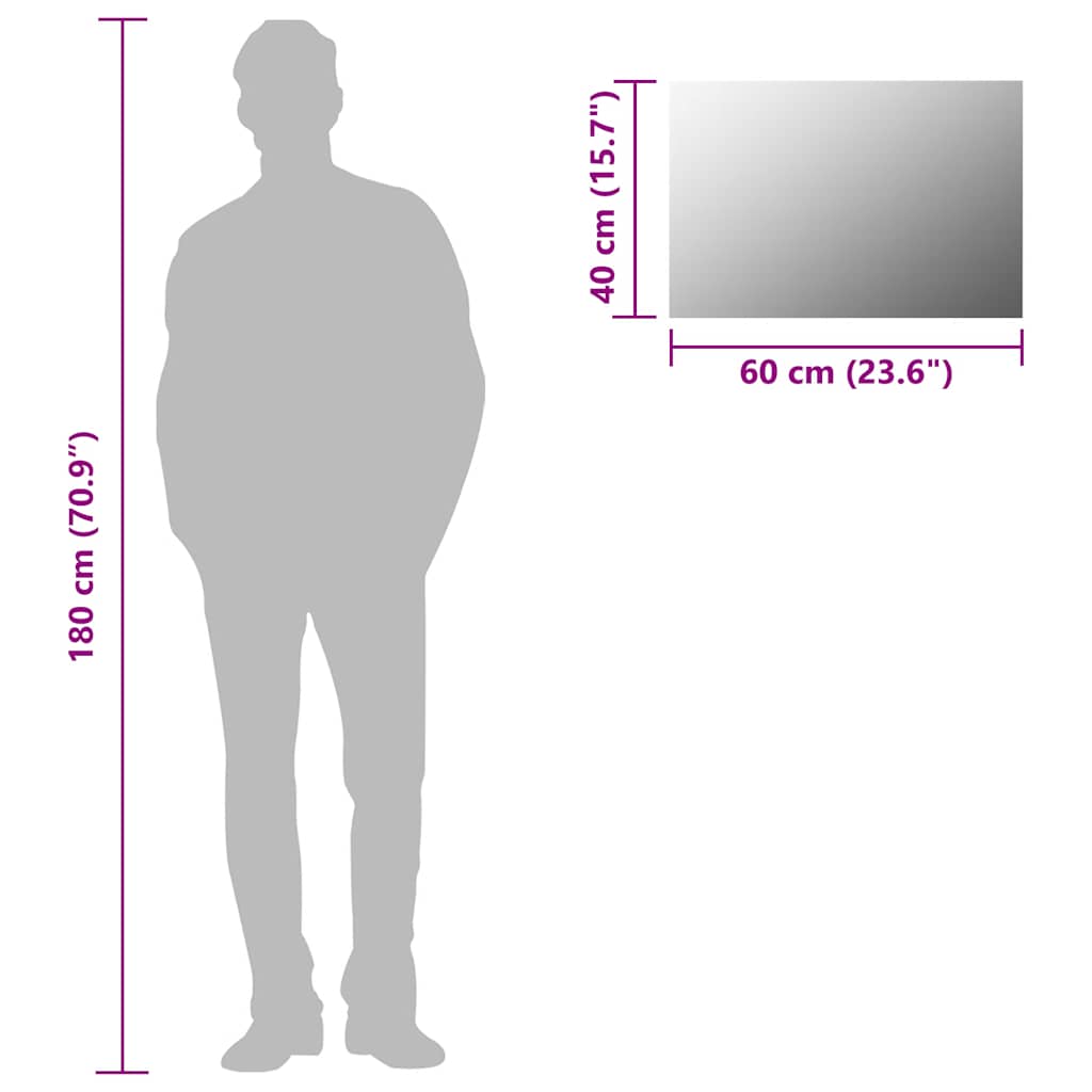 Espelho de parede em vidro retangular 60x40 cm - Image 8