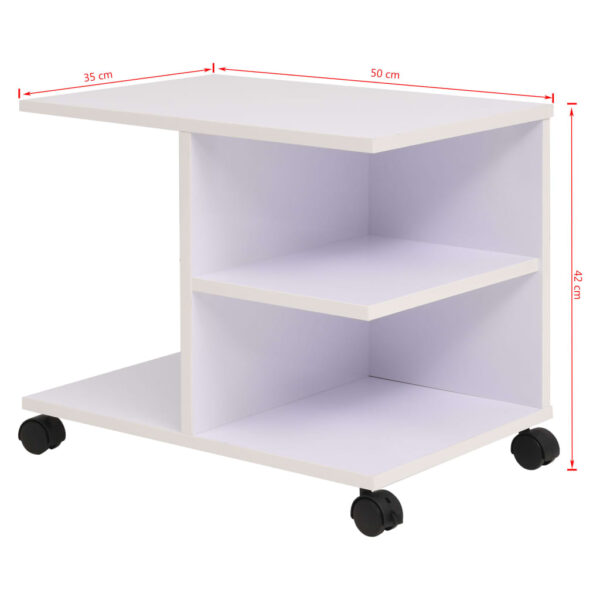 Estante com rodas 50x35x42 cm branco - Image 6