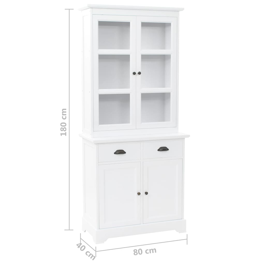 Aparador c/ 4 portas em MDF + madeira de pinho 80x40x180 cm - Image 10