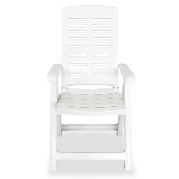 Cadeiras de jardim reclináveis 6 pcs plástico branco - Image 4