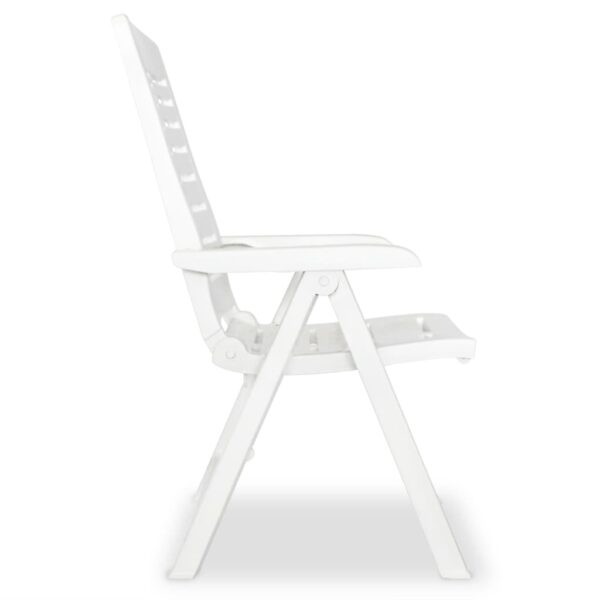 Cadeiras de jardim reclináveis 6 pcs plástico branco - Image 5
