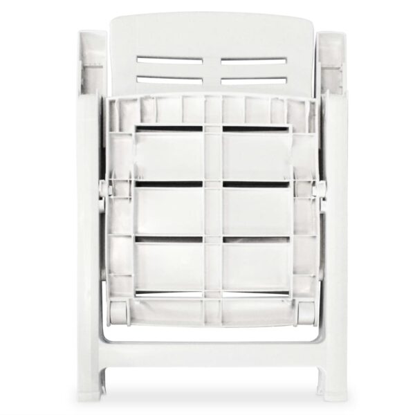 Cadeiras de jardim reclináveis 6 pcs plástico branco - Image 6