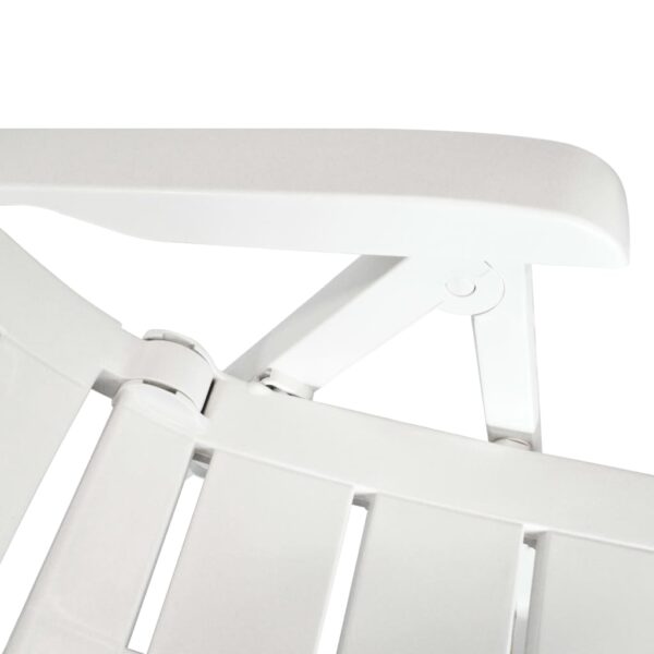 Cadeiras de jardim reclináveis 6 pcs plástico branco - Image 7