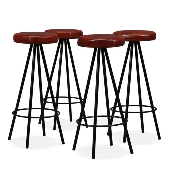 Conjunto de bar 5 pcs madeira recuperada maciça e couro genuíno - Image 9