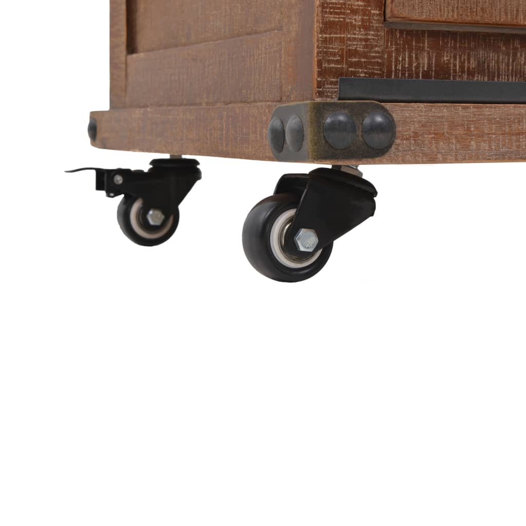 Armário de arrumação madeira de abeto 64x33,5x75 cm castanho - Image 10