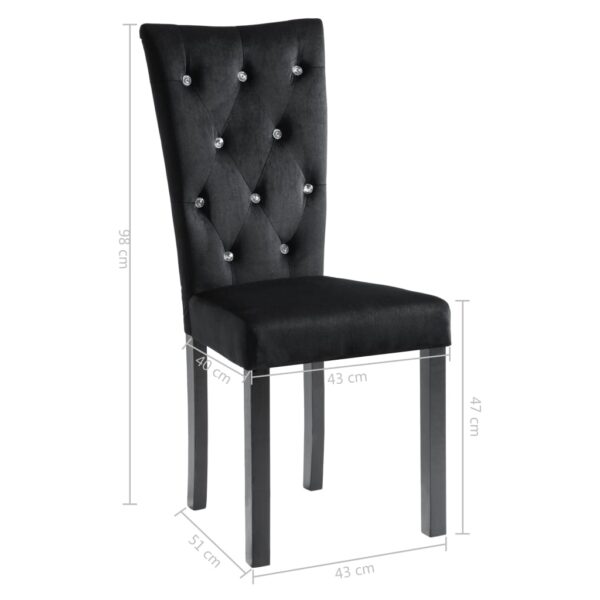 vidaXL Cadeiras de jantar 2 pcs veludo preto - Image 9