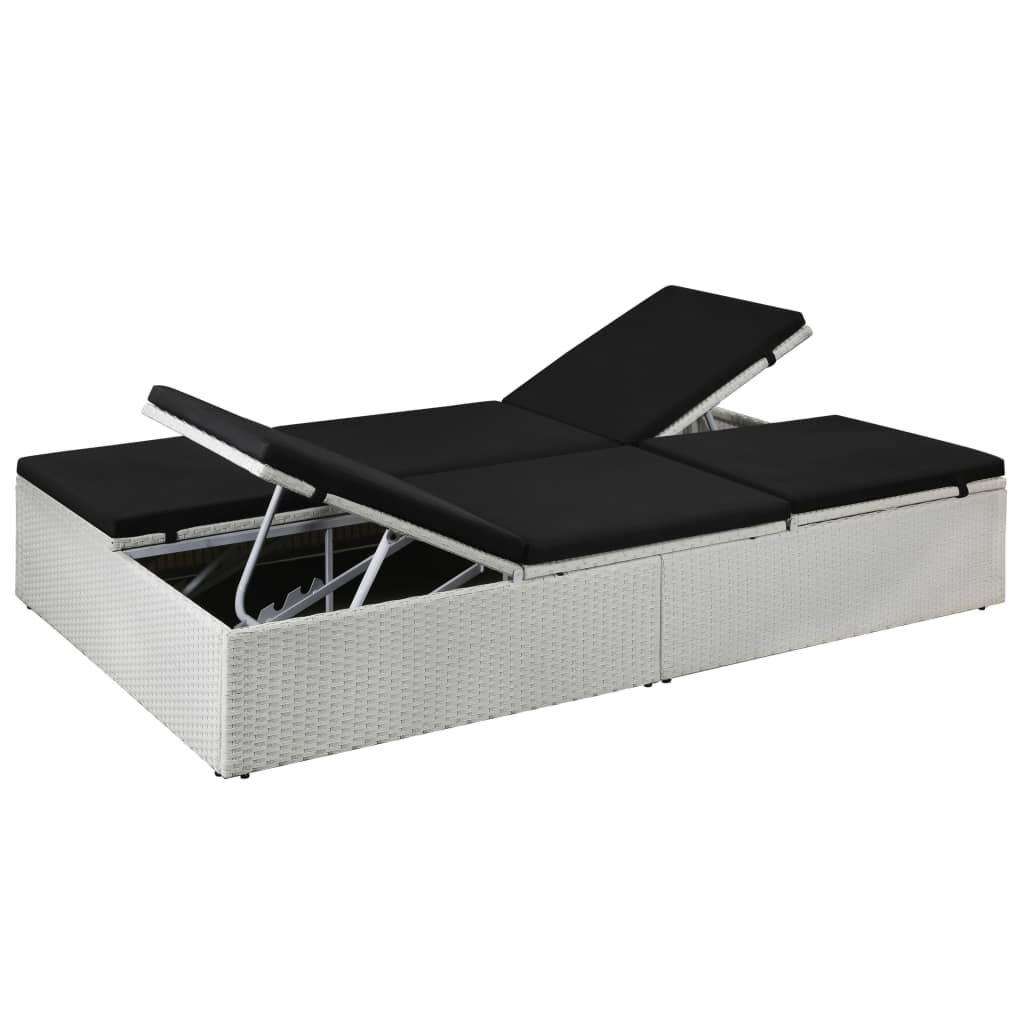 Espreguiçadeira com almofadão vime PE preto - Image 2