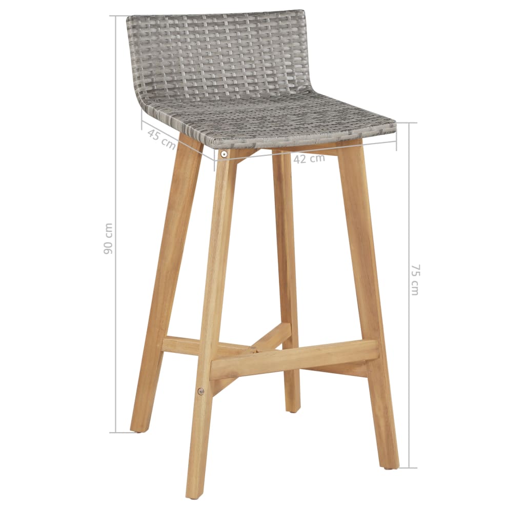 5 pcs conjunto de jantar exterior madeira acácia maciça - Image 7