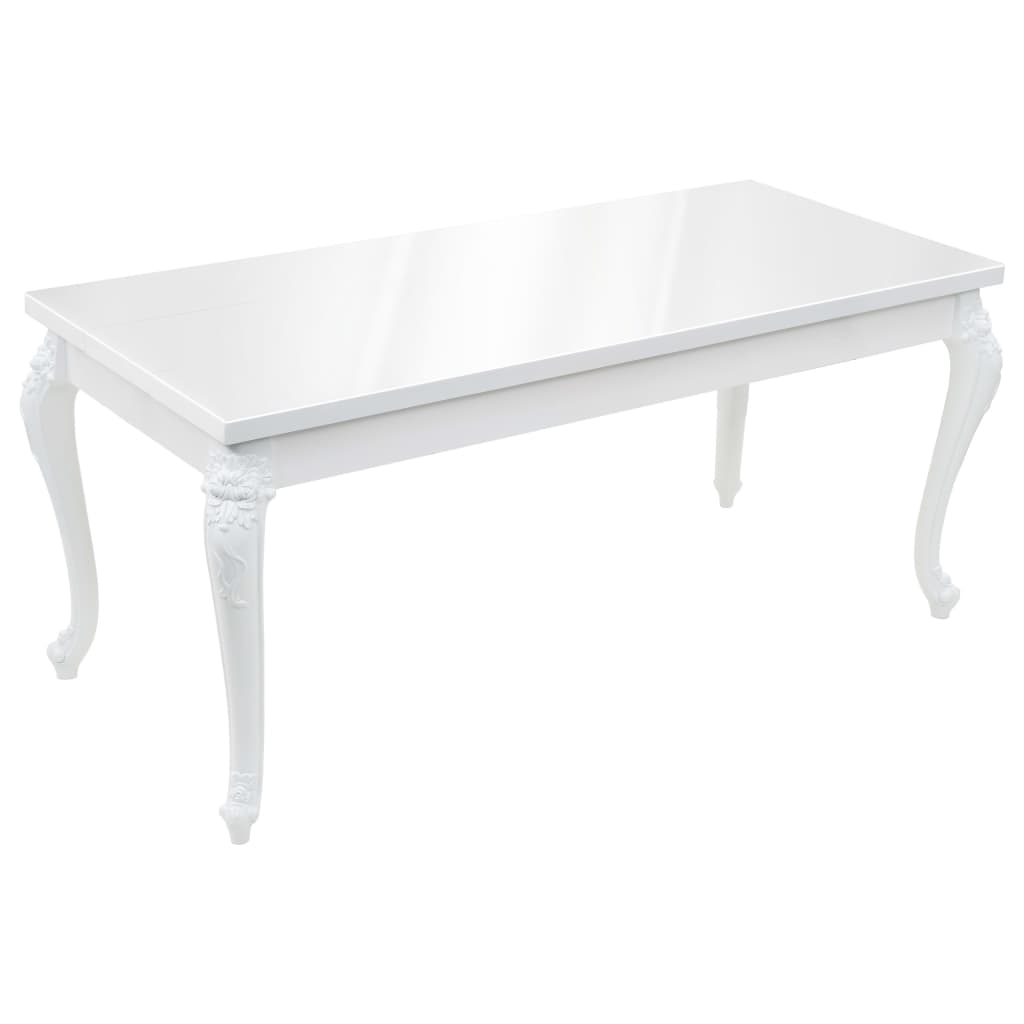 Mesa de jantar 179x89x81 cm branco brilhante - Image 2