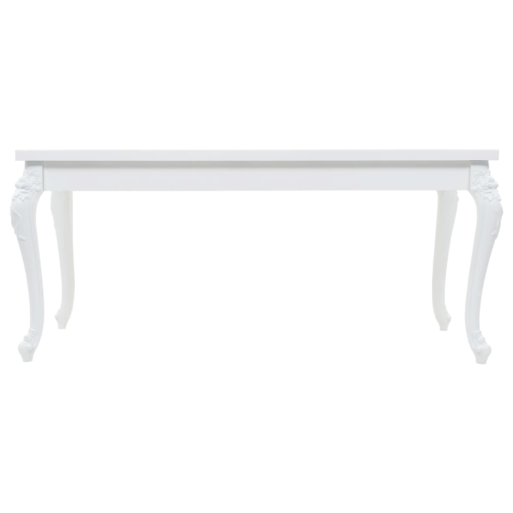 Mesa de jantar 179x89x81 cm branco brilhante - Image 3