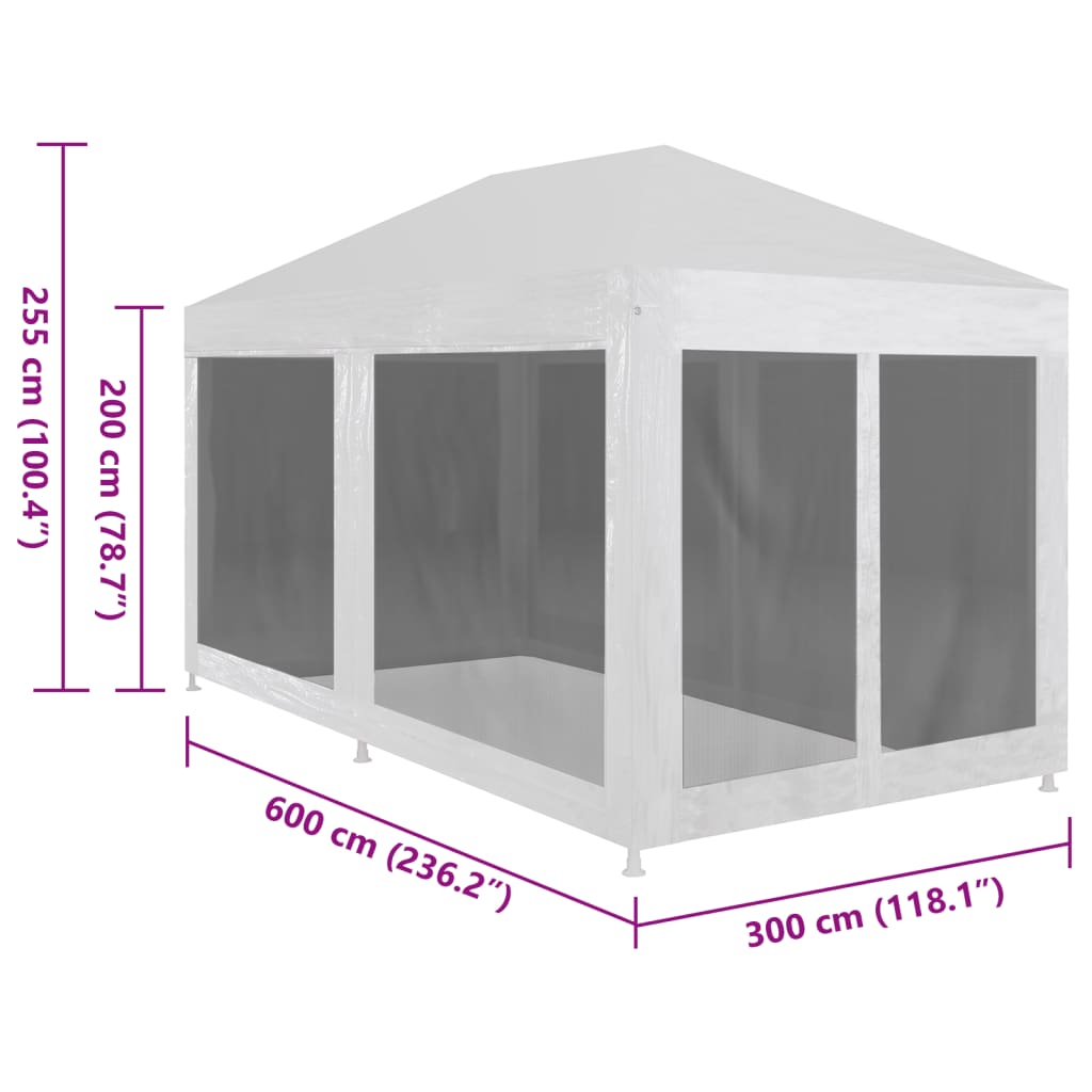 Tenda para festas com 6 paredes laterais em rede 6x3 m - Image 5