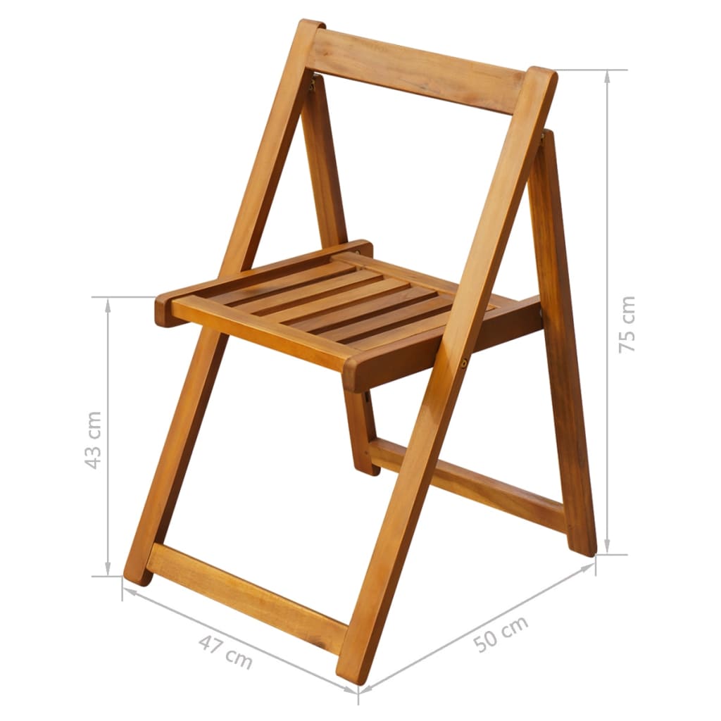 Conjunto de jantar dobrável p/ exterior 5 pcs acácia maciça - Image 11