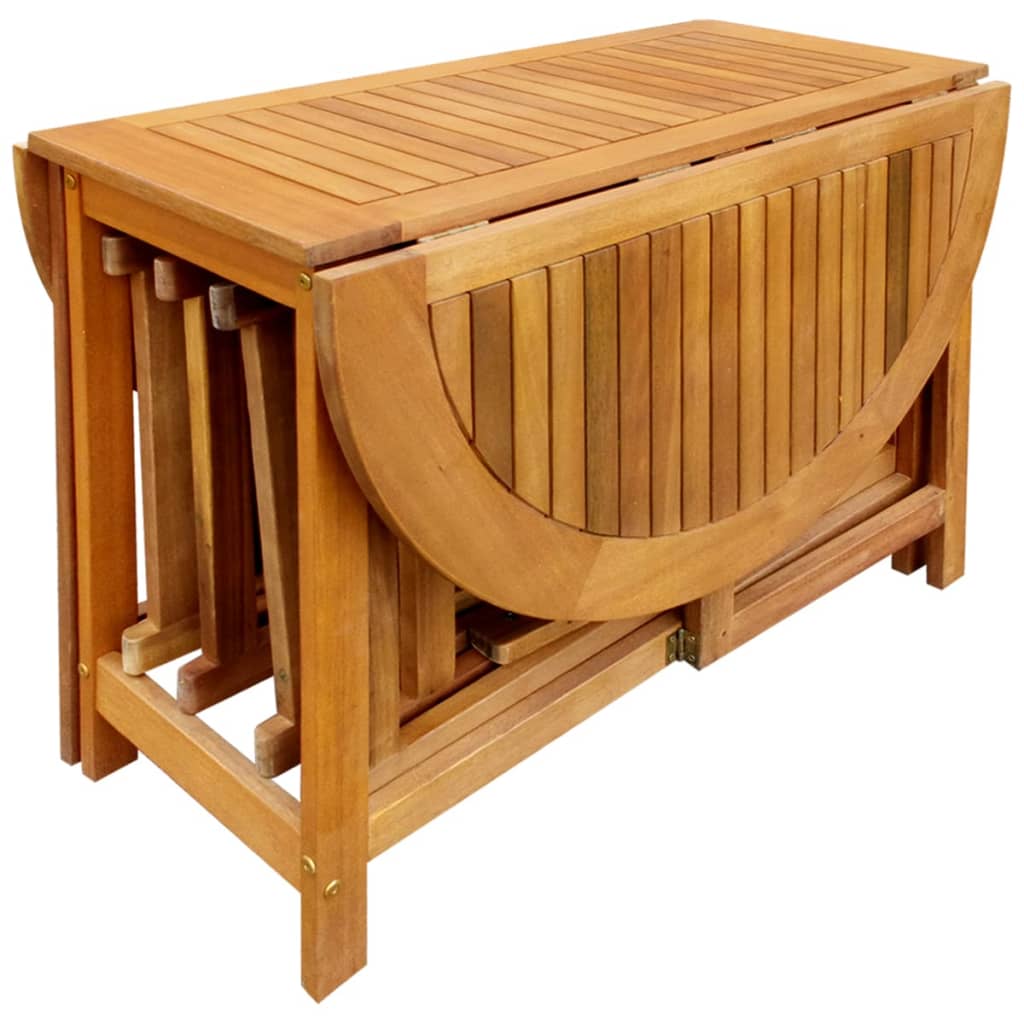 Conjunto de jantar dobrável p/ exterior 5 pcs acácia maciça - Image 5