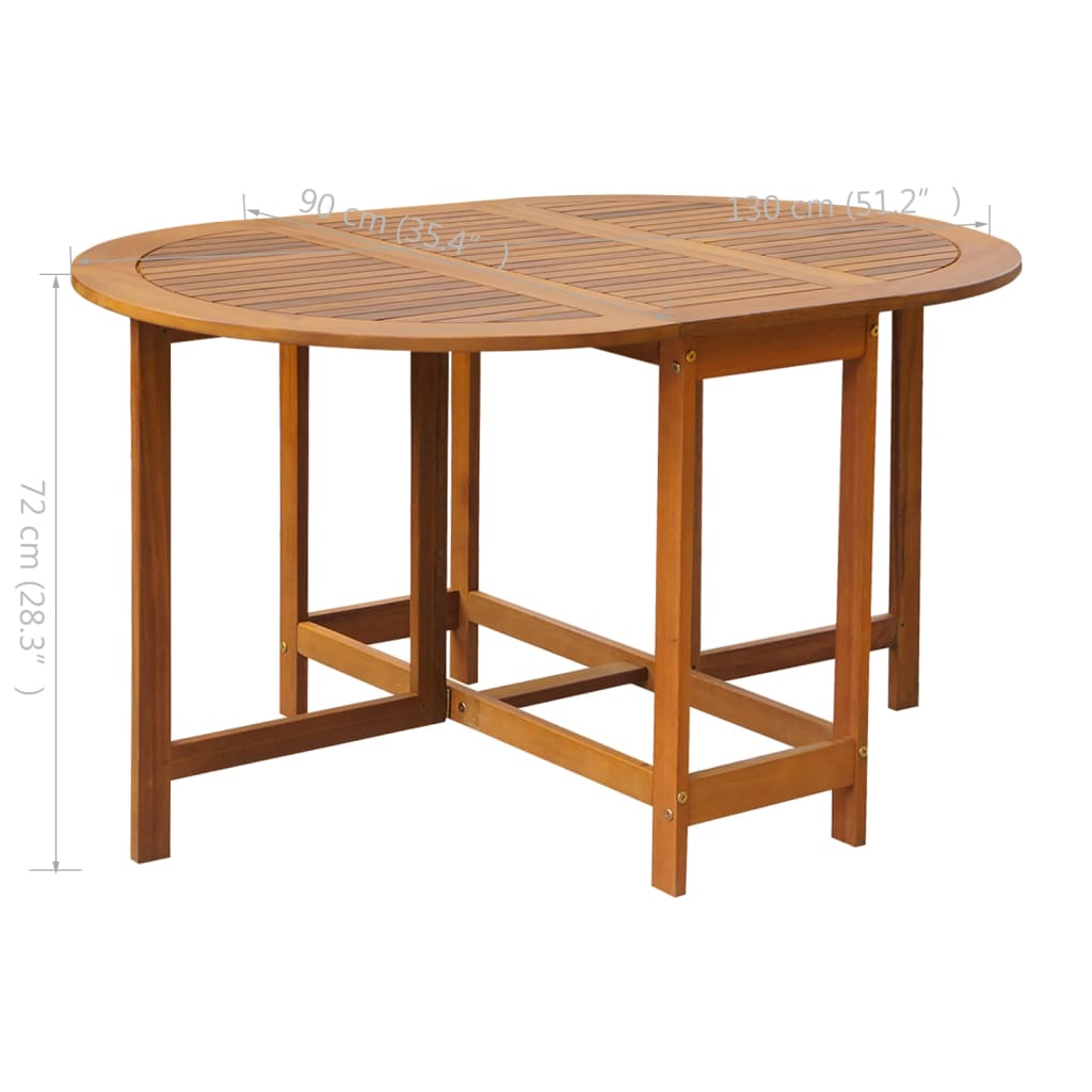 Conjunto de jantar dobrável p/ exterior 5 pcs acácia maciça - Image 10