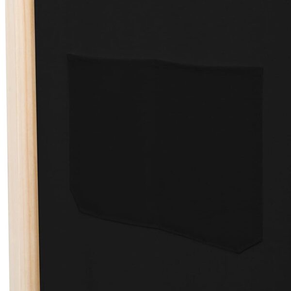 Divisória de quarto com 3 painéis 120x170x4 cm tecido preto - Image 7