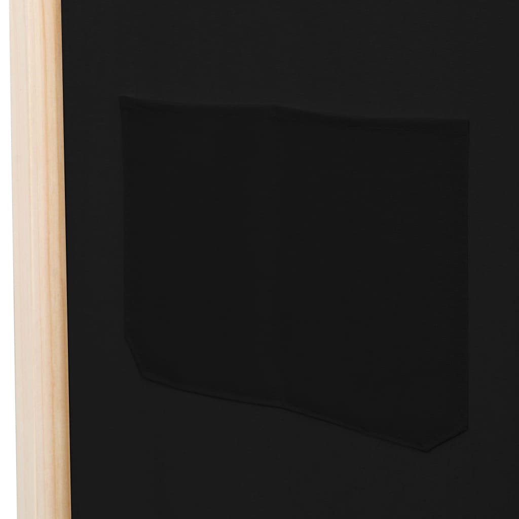 Divisória de quarto com 5 painéis 200x170x4 cm tecido preto - Image 7