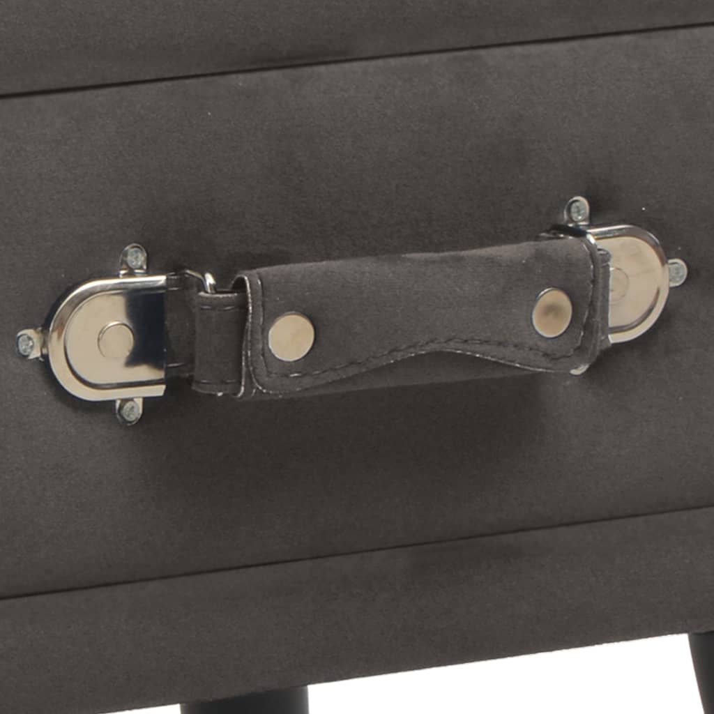 Mesa-de-cabeceira 40x35x40 cm veludo cinzento - Image 7