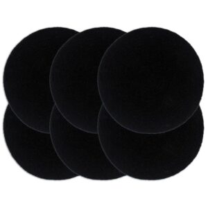 Individuais de mesa 6 pcs em algodão liso 38 cm redondo preto