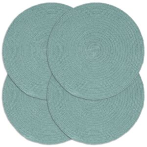 Individuais de mesa 4 pcs algodão liso 38 cm redondo verde